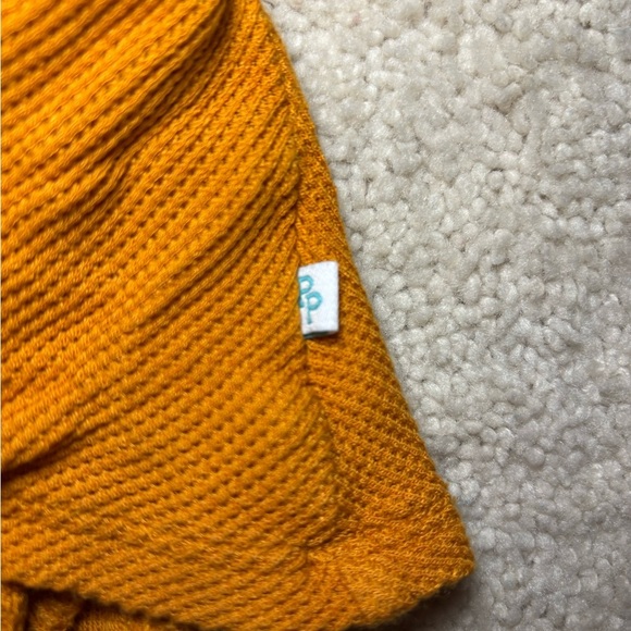 Posh Peanut orange waffle knit long sleeve twirl bodysuit dress. Size 6-12m - Picture 5 of 8